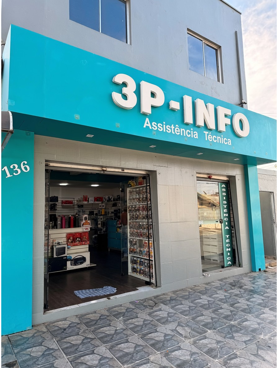 Fachada Oficial e Entrada da Loja 3P Info em Sumaré